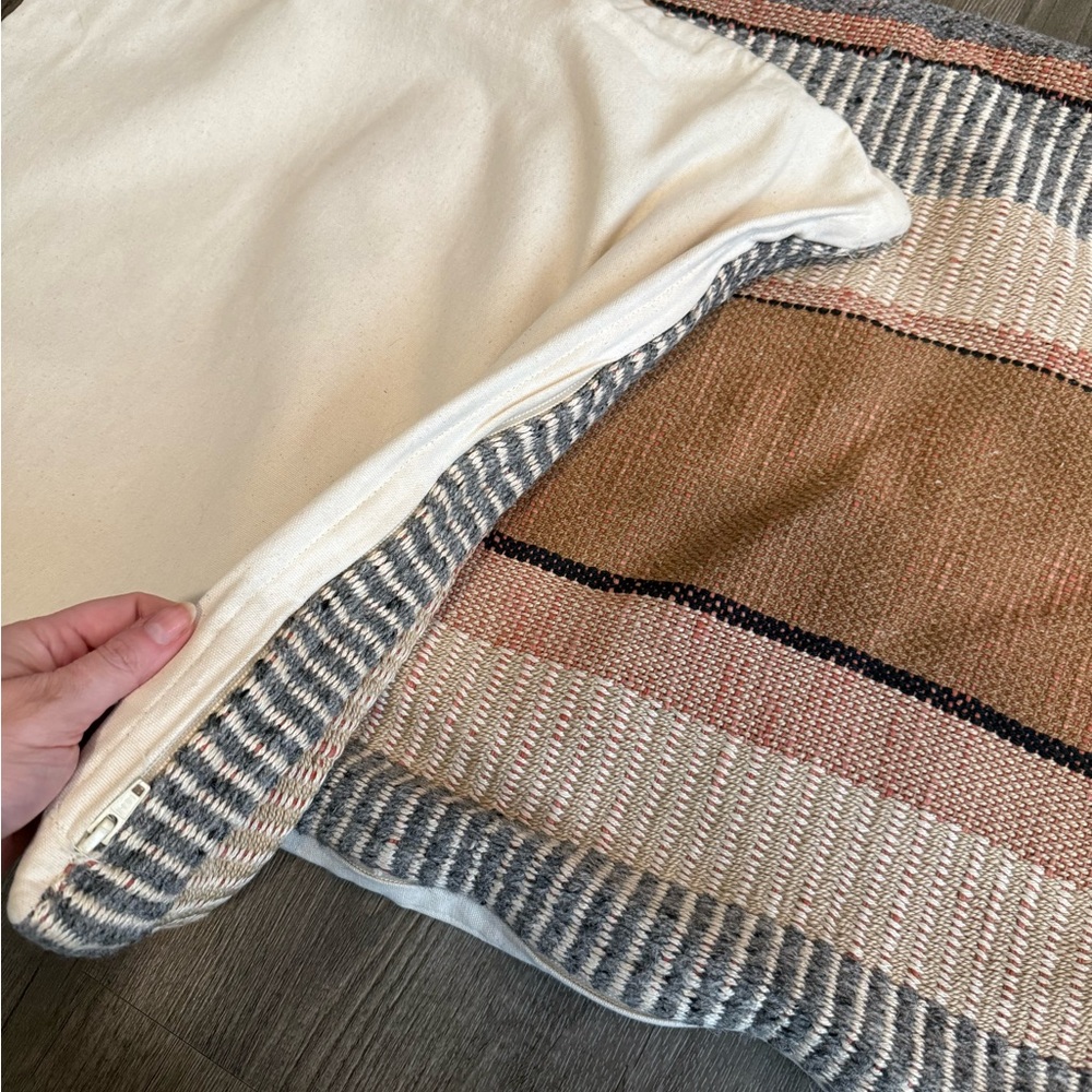 Set of 2 Bold Center Mixed Stripe Pillow Covers from West Elm • 20” • Terracotta - Picture 6 of 7